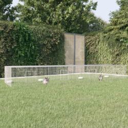 vidaXL Cușcă pentru iepuri, 4 panouri, 325x109x54 cm, fier galvanizat (171565)