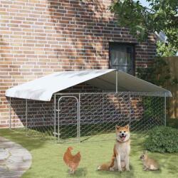 vidaXL Padoc pentru câini de exterior, cu acoperiș, 300x300x150 cm (171501)