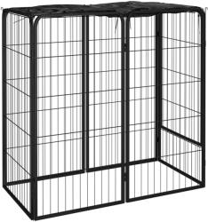 vidaXL Padoc pentru câini cu 6 panouri, negru, 50x100 cm, oțel