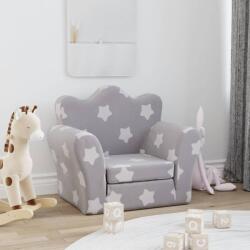 vida XL Canapea extensibilă de copii, gri deschis cu stele, pluș moale - kidspaws - 187,54 RON