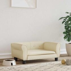 vidaXL Pat de câini, crem, 70x45x30 cm, piele ecologică (171832)