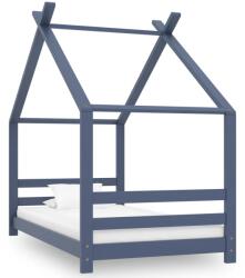 vidaXL Cadru de pat de copii, gri, 80 x 160 cm, lemn masiv de pin - kidspaws - 582,00 RON