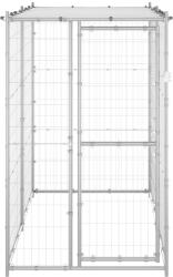 vidaXL Padoc câini de exterior cu acoperiș 110x220x180 cm oțel zincat (150800)