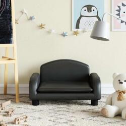 vida XL Canapea pentru copii, negru, 50x40x30 cm, piele ecologică