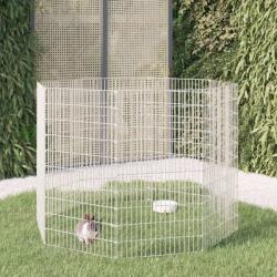 vidaXL Țarc pentru animale crescute în libertate, cu 8 panouri, 54x100 cm, fier galvanizat (171582)