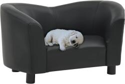 vidaXL Canapea pentru câini, negru, 67x41x39 cm, piele ecologică