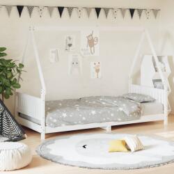 vidaXL Cadru de pat pentru copii, alb, 90x200 cm, lemn masiv de pin (834499)