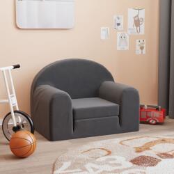 vida XL Canapea extensibilă pentru copii, antracit, pluș moale - kidspaws - 172,41 RON