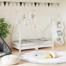 vidaXL Cadru de pat pentru copii, alb, 70x140 cm, lemn masiv de pin (834487)