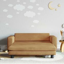 vida XL Canapea pentru copii cu taburet maro 100x50x30 cm catifea