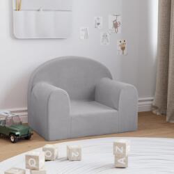 vida XL Canapea pentru copii, gri deschis, pluș moale - kidspaws - 179,07 RON