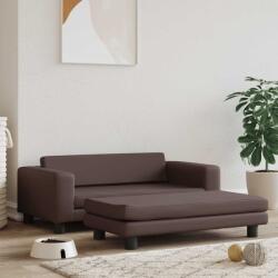 vidaXL Pat pentru câini cu extensie, maro, 100x50x30 cm, piele eco (172028)