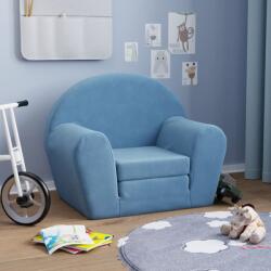 vida XL Canapea extensibilă pentru copii, albastru, pluș moale - kidspaws - 212,95 RON