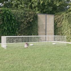 vidaXL Cușcă pentru iepuri, 3 panouri, 325x109x54 cm, fier galvanizat (171564)