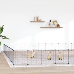 vidaXL Cușcă animale de companie cu ușă 60 panouri negru 35x35 cm oțel (3114024)