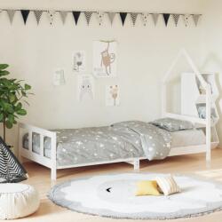 vidaXL Cadru de pat pentru copii, alb, 90x200 cm, lemn masiv de pin (834568)