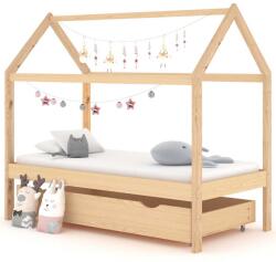 vidaXL Cadru pat pentru copii, cu un sertar, 80x160 cm, lemn masiv pin (322137)