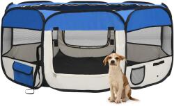 vidaXL Țarc câini pliabil cu sac de transport, albastru, 145x145x61 cm (171016)