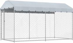 vidaXL Padoc de exterior cu prelată pentru câini, 382x192x225 cm (145024)