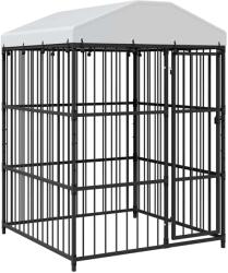 vidaXL Padoc pentru câini de exterior, cu acoperiș, 150 x 150 x 210 cm (145760)