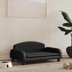vidaXL Pat de câini, negru, 70x45x30 cm, piele ecologică - kidspaws - 444,06 RON