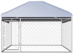 vidaXL Padoc de câini de exterior cu acoperiș, 200 x 200 x 135 cm (144493)