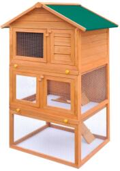 vidaXL Cușcă de exterior iepuri cușcă adăpost animale mici 3 niveluri lemn (170161)