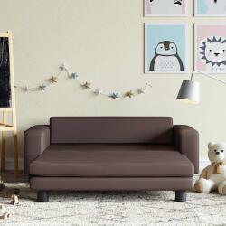 vida XL Canapea copii cu taburet maro 100x50x30cm piele ecologică
