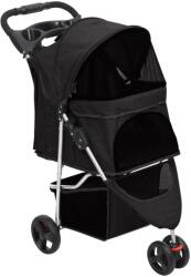 vidaXL Cărucior pliabil pentru câini negru 80x46x98 cm țesătură Oxford (172196)