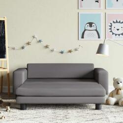vida XL Canapea copii cu taburet gri 100x50x30cm piele ecologică