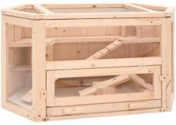 vidaXL Cușcă pentru hamsteri, 80x40x43 cm, lemn masiv de brad (172379)