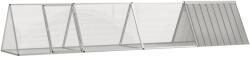 vidaXL Cușcă pentru iepuri, gri, 403, 5x80, 5x71 cm, oțel galvanizat (3106450)