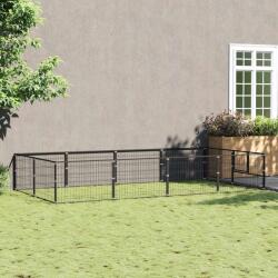 vidaXL Padoc pentru câini, negru, 8 m2, oțel (3082111)