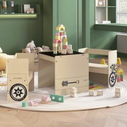 vida XL Set masă&scaune pentru copii 3 piese model mașină off-road MDF