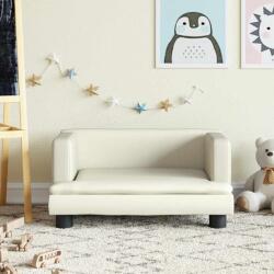 vida XL Canapea pentru copii, crem, 60x40x30 cm, piele ecologică