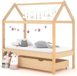vidaXL Cadru pat copii, cu un sertar, 70x140 cm, lemn masiv de pin (322136)