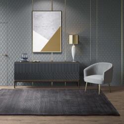 Asiatic műszálas modern szőnyeg kuza plain stripe charcoal ku17 - 80 x 150 cm
