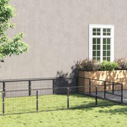 vidaXL Padoc pentru câini, negru, 15 m2, oțel (3082129)