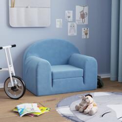 vidaXL Canapea extensibilă pentru copii, albastru, pluș moale (357020)