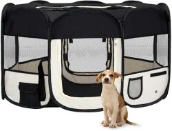 vidaXL Țarc de câini pliabil cu sac de transport, negru, 145x145x61 cm (171008)