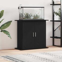 vidaXL Suport pentru acvariu, stejar negru, 81x36x73 cm, lemn stratificat (862152)