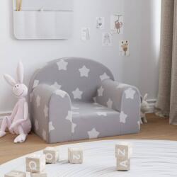 vida XL Canapea pentru copii, gri deschis cu stele, pluș moale - kidspaws - 185,12 RON