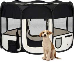 vidaXL Țarc de câini pliabil cu sac de transport, negru, 110x110x58 cm (171006)