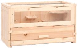 vidaXL Cușcă pentru hamsteri, 60x30x35 cm, lemn masiv de brad (172377)