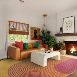 Asiatic műszálas szőnyeg muse orange retro mu13 - 66 x 240 cm