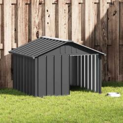 vidaXL Casă pentru câini antracit 116, 5x103x81, 5 cm oțel galvanizat (171540)