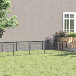 vidaXL Padoc pentru câini, argintiu, 10 m2, oțel (3082121)