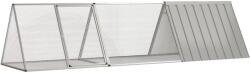 vidaXL Cușcă pentru iepuri gri 302, 5x80, 5x71 cm oțel galvanizat (3106449)