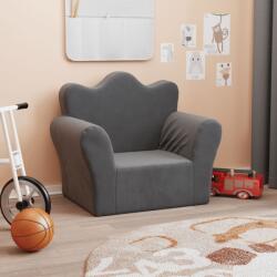 vida XL Canapea pentru copii, antracit, pluș moale - kidspaws - 171,81 RON