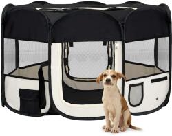 vidaXL Țarc de câini pliabil cu sac de transport, negru, 125x125x61 cm (171007)